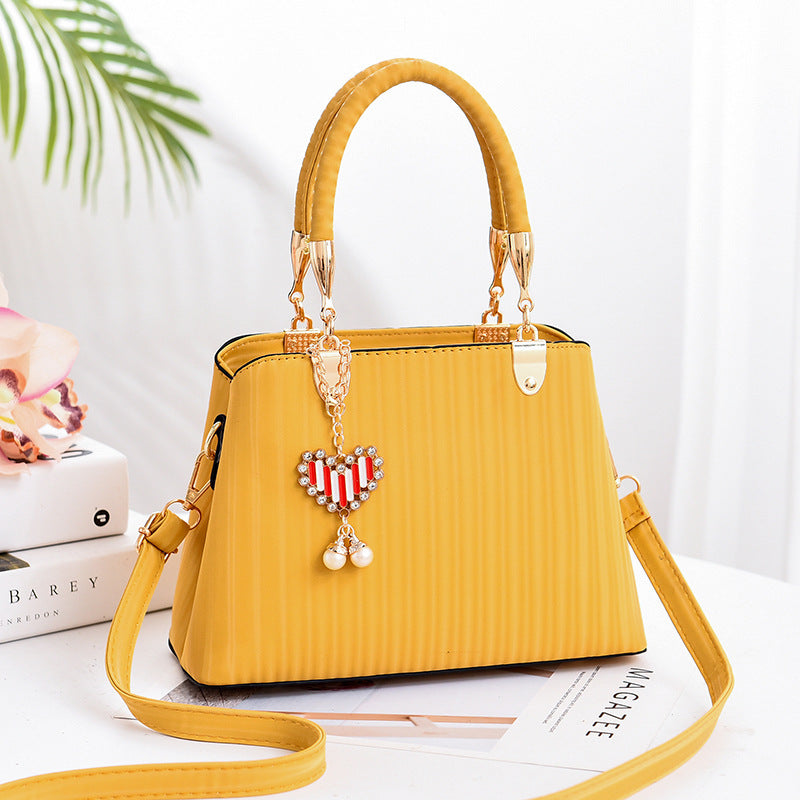 Striped Printed Lady’s Handbag , Elegant Shoulder & Tote Bag