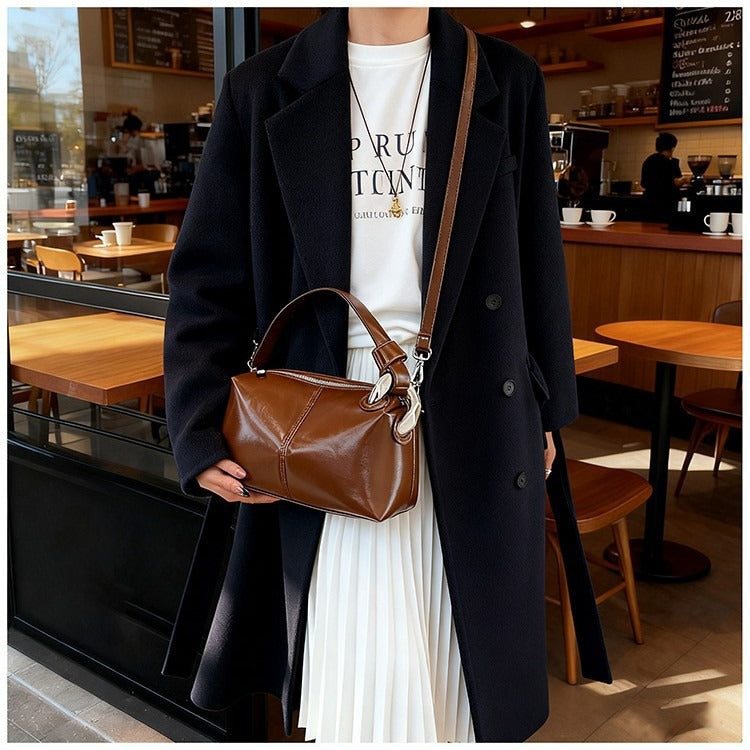 Elegant Textured Shoulder & Crossbody Handbag