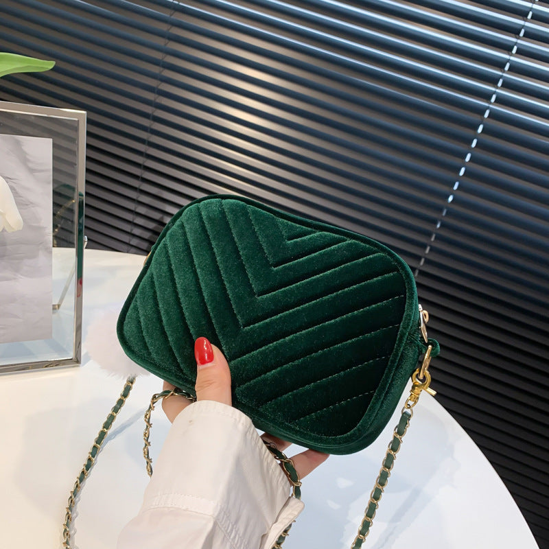 Quilted Velvet Crossbody Mini Bag