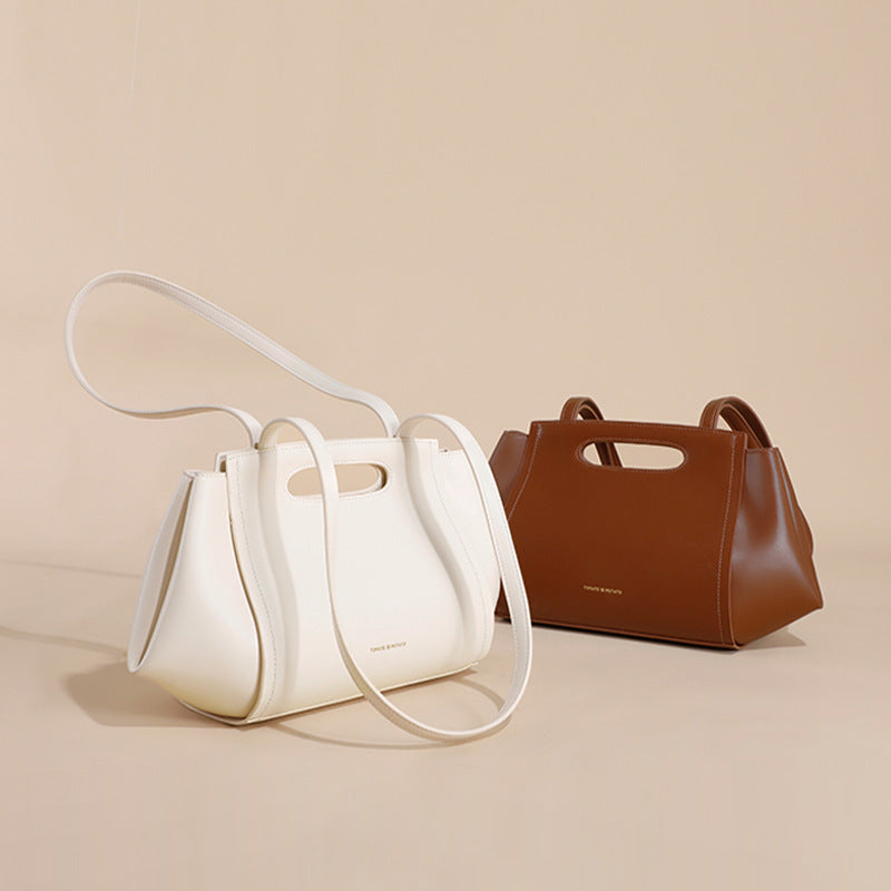 Elegant Minimalist Cowhide Underarm Shoulder Bag