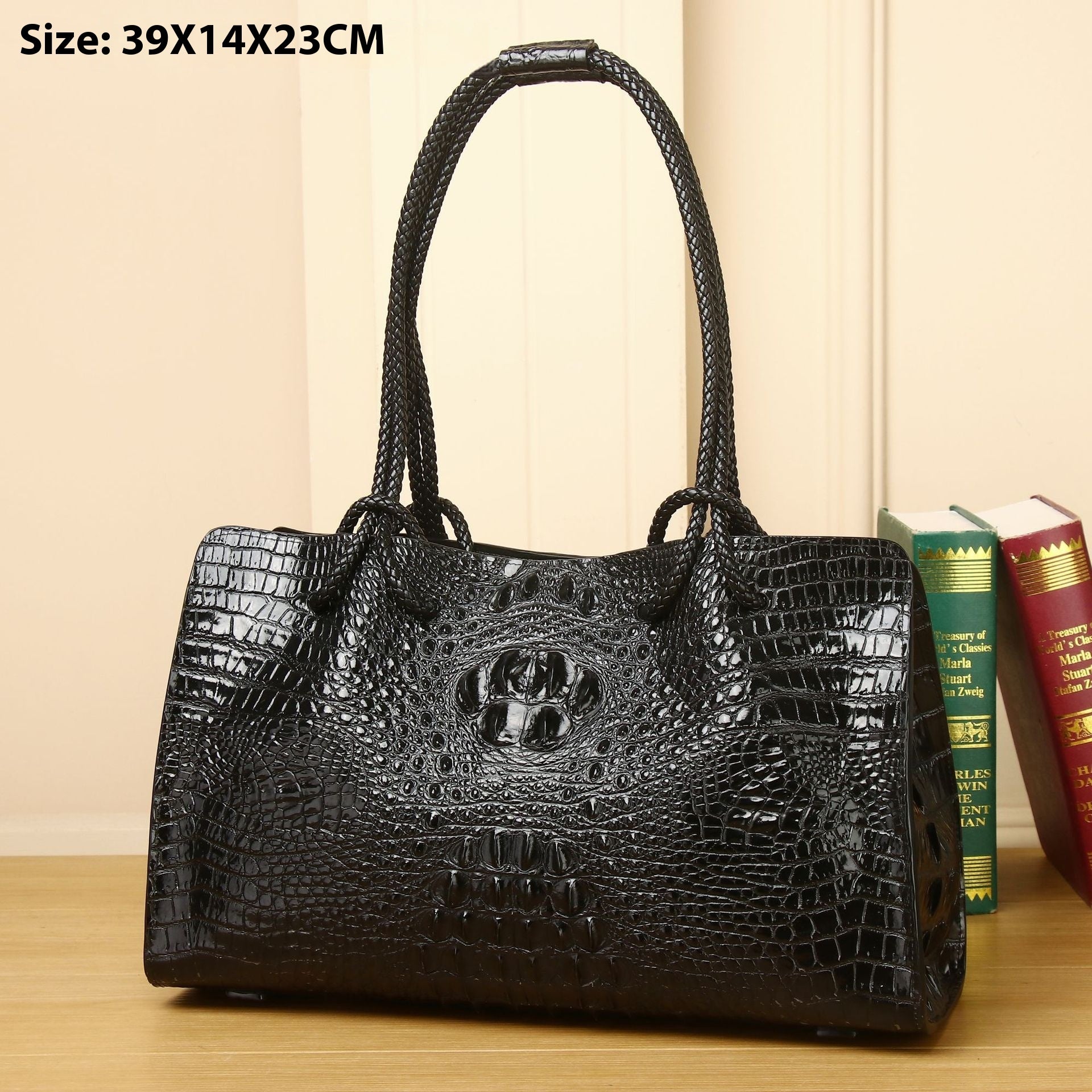 Luxury Croc-Texture Large Capacity Tote Bag