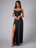 Summer Backless High-Waist Split Maxi Dress