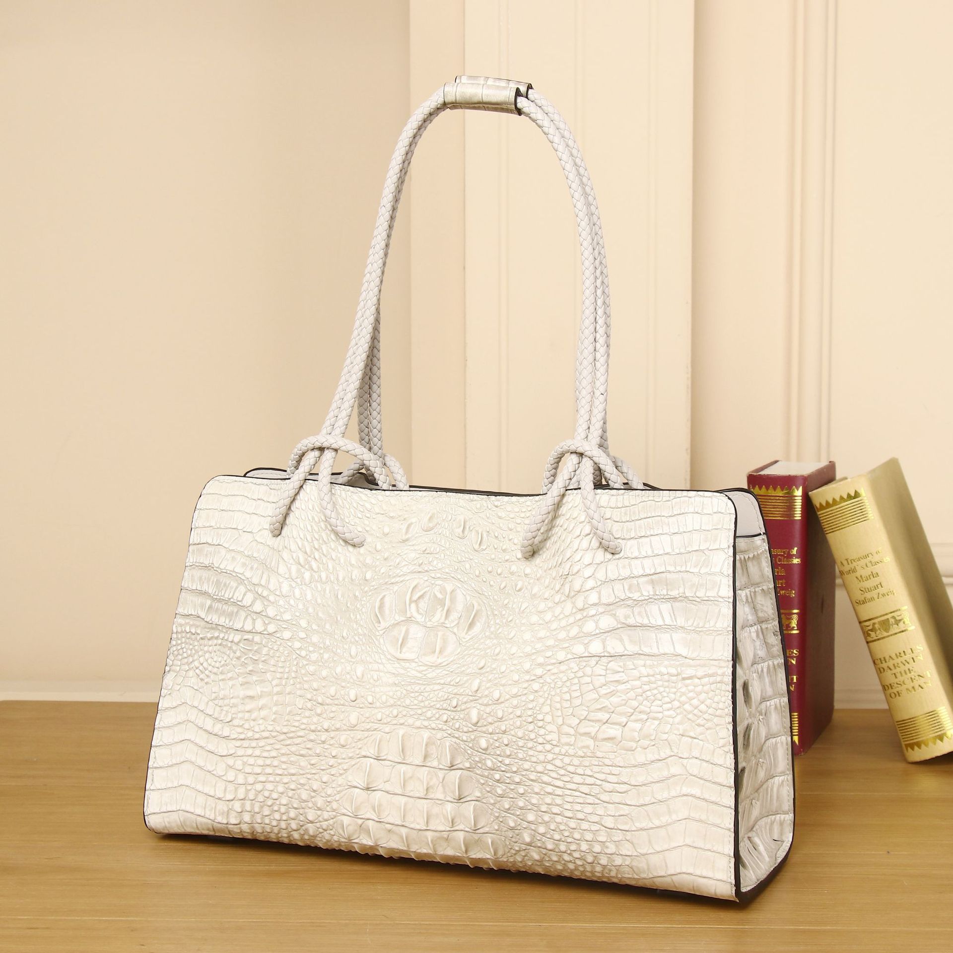 Luxury Croc-Texture Large Capacity Tote Bag