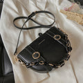 Elegant Chain Saddle Crossbody Bag