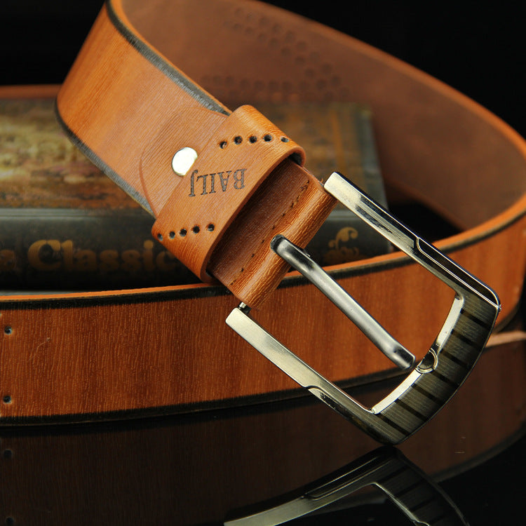 Men's Retro Pin Buckel Leather Belt | Vintage Casual Style