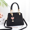 Striped Printed Lady’s Handbag , Elegant Shoulder & Tote Bag