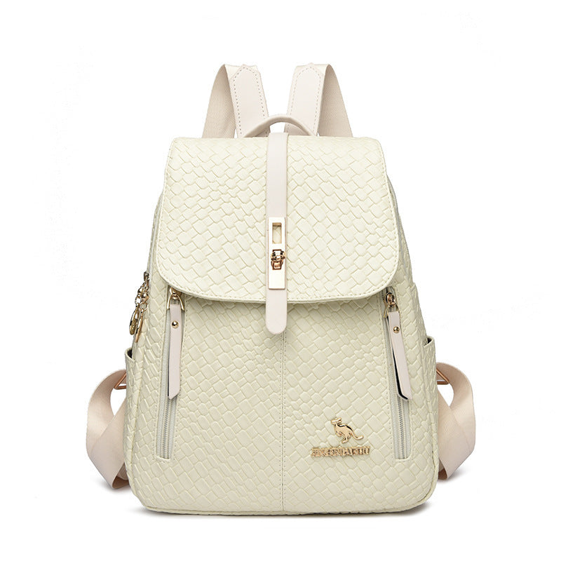 Soft Leather Large Capacity Backpack