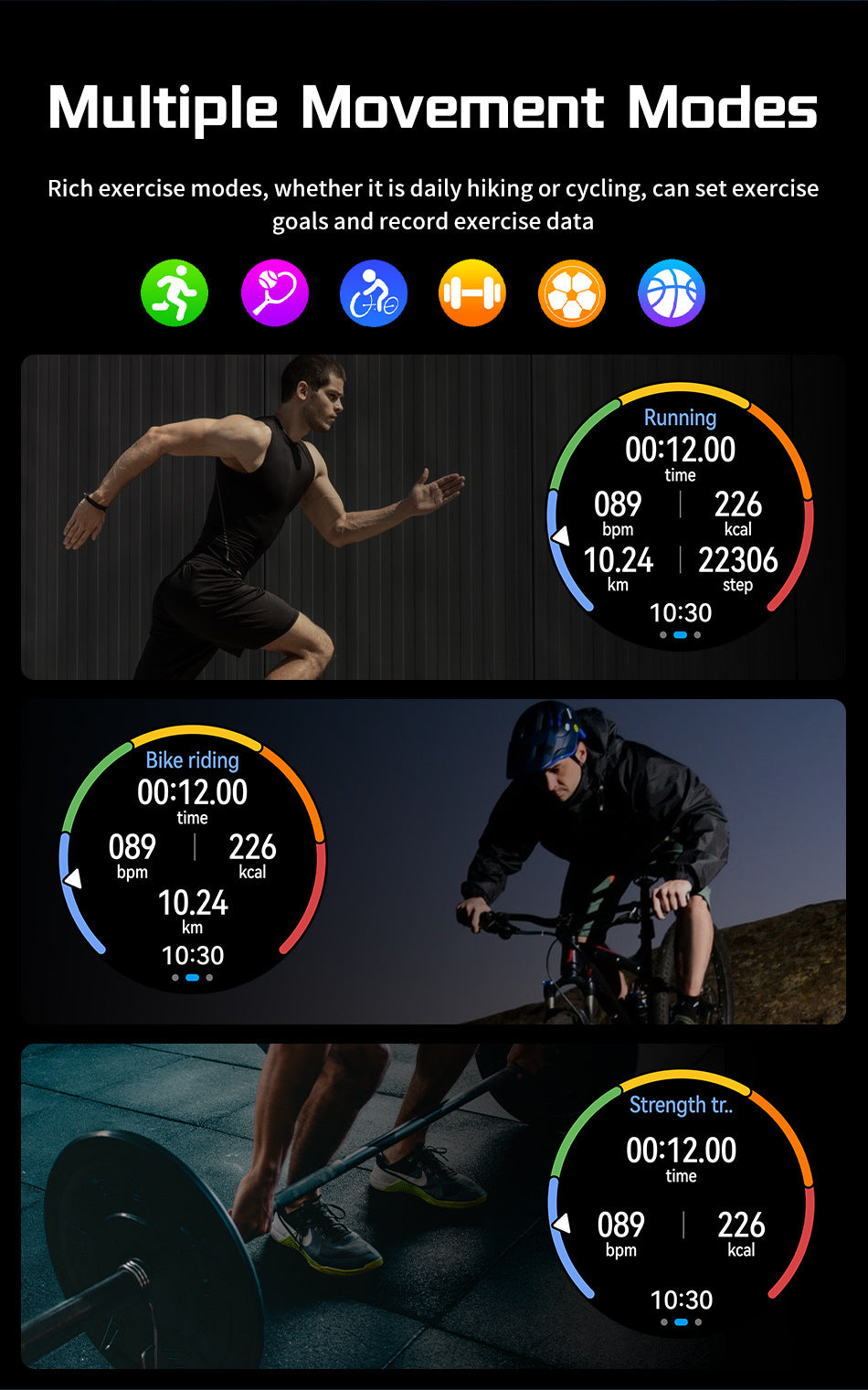 Smart Watch with Bluetooth Call, Heart Rate, Blood Pressure & SpO₂ Monitoring