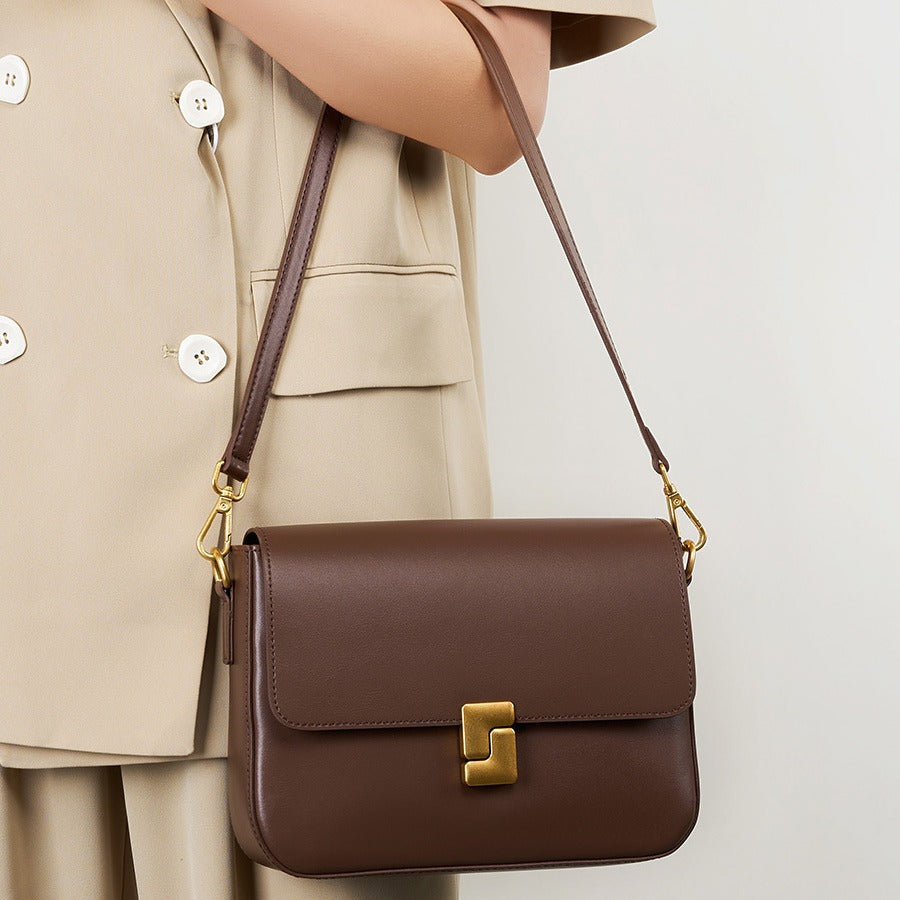 Elegant Retro Structured Shoulder Messenger Bag