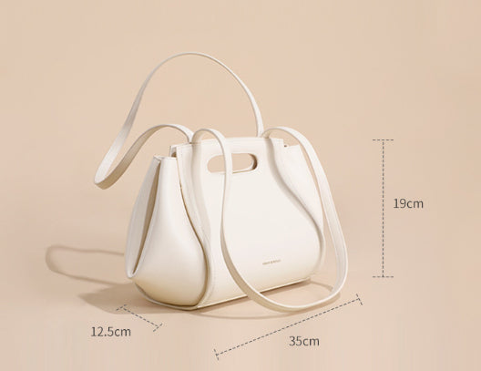 Elegant Minimalist Cowhide Underarm Shoulder Bag