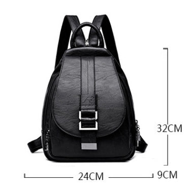 Premium Anti-Theft Multi-Pocket Leather Backpack
