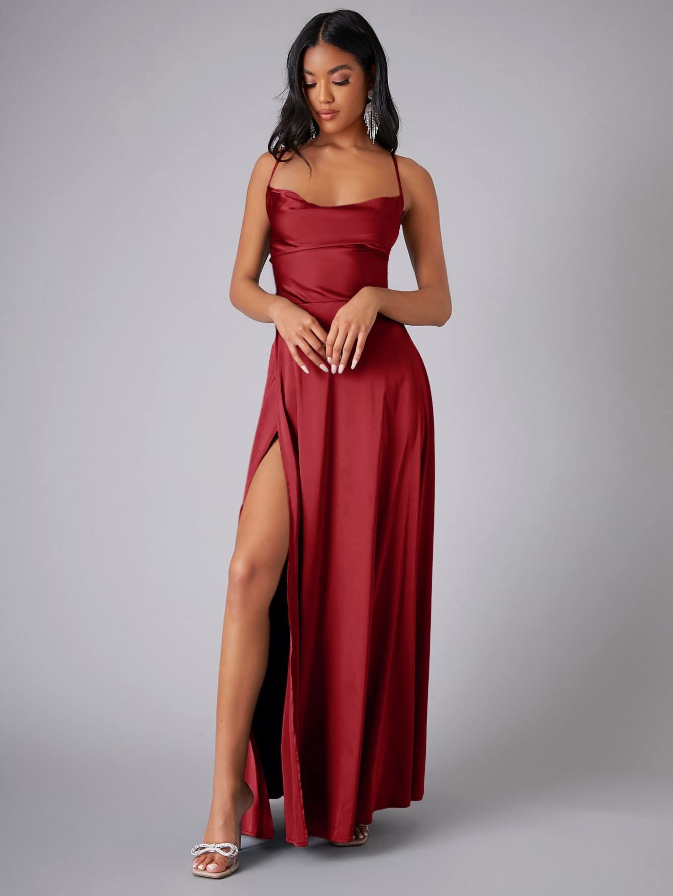 Summer Backless High-Waist Split Maxi Dress