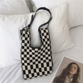 Trendy Knitted Contrast Shoulder Bag