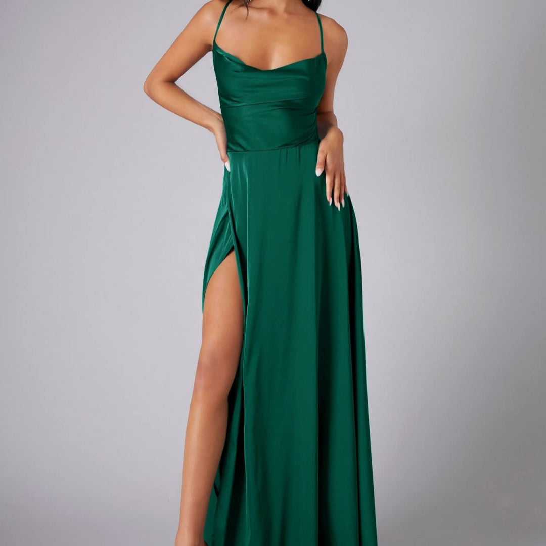 Summer Backless High-Waist Split Maxi Dress
