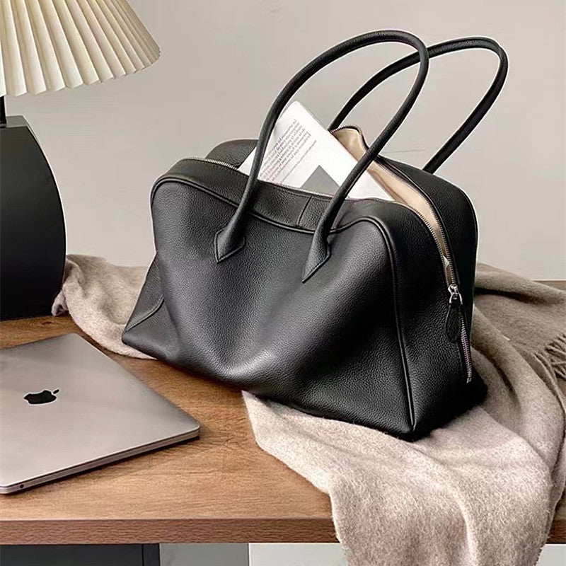 Elegant Large Capacity Leather Shoulder Tote Bag