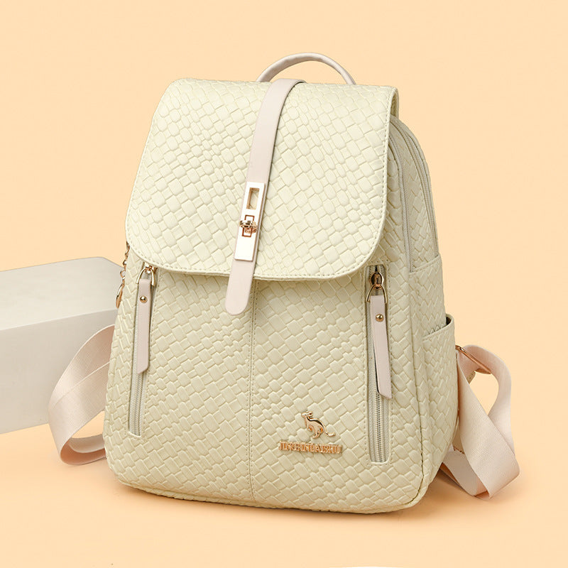 Soft Leather Large Capacity Backpack