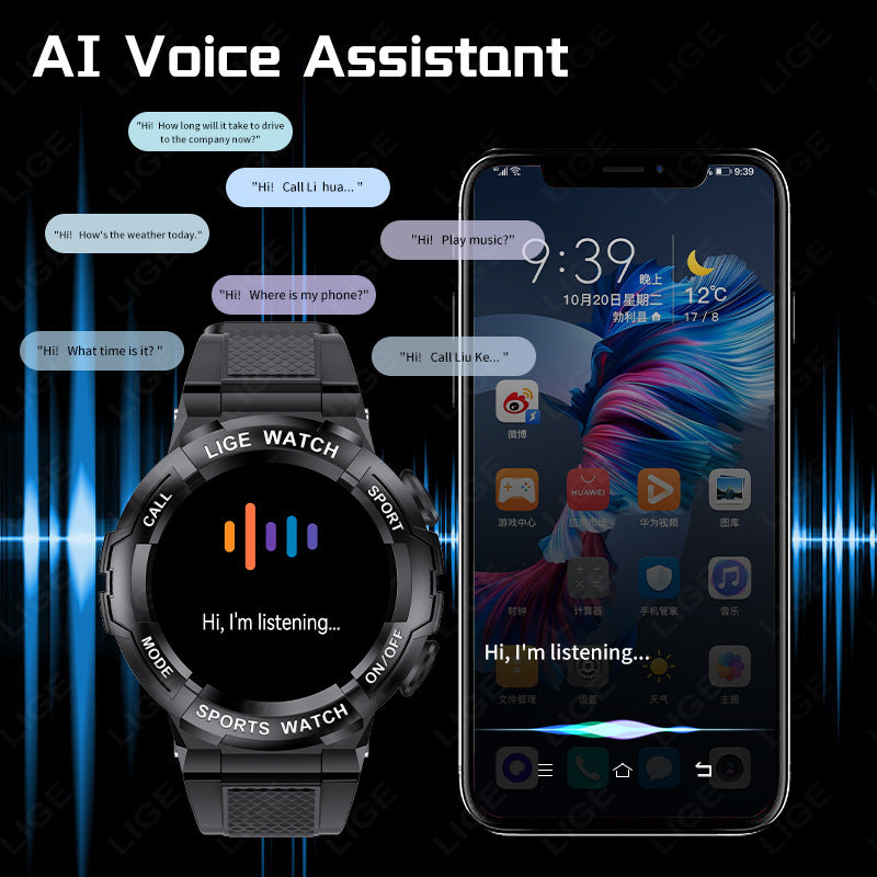Smart Watch with Bluetooth Call, Heart Rate, Blood Pressure & SpO₂ Monitoring