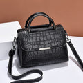 Elegant Croc-Texture Top Handle Crossbody Bag for Women
