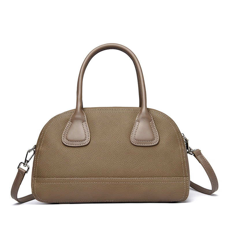 Elegant Vintage Leather Top Handle Crossbody Bag