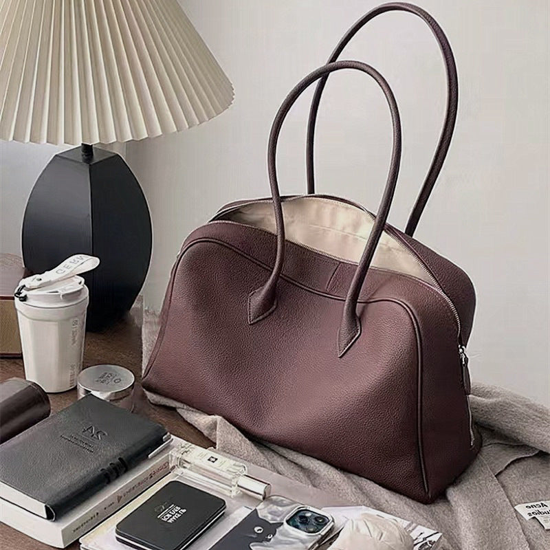 Elegant Large Capacity Leather Shoulder Tote Bag