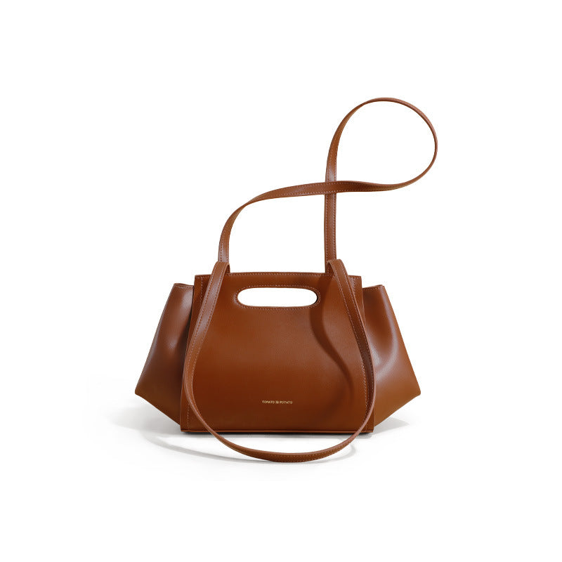 Elegant Minimalist Cowhide Underarm Shoulder Bag