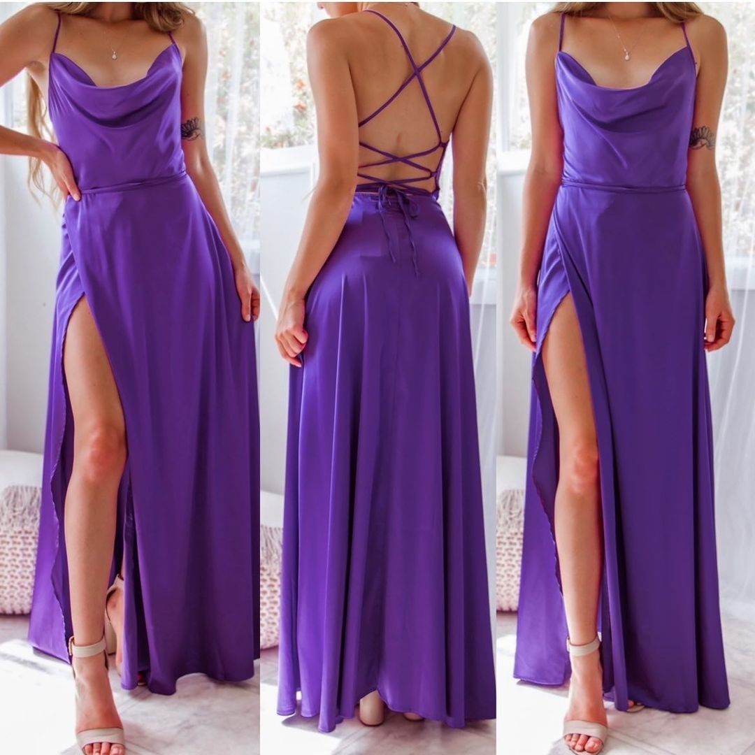 Summer Backless High-Waist Split Maxi Dress