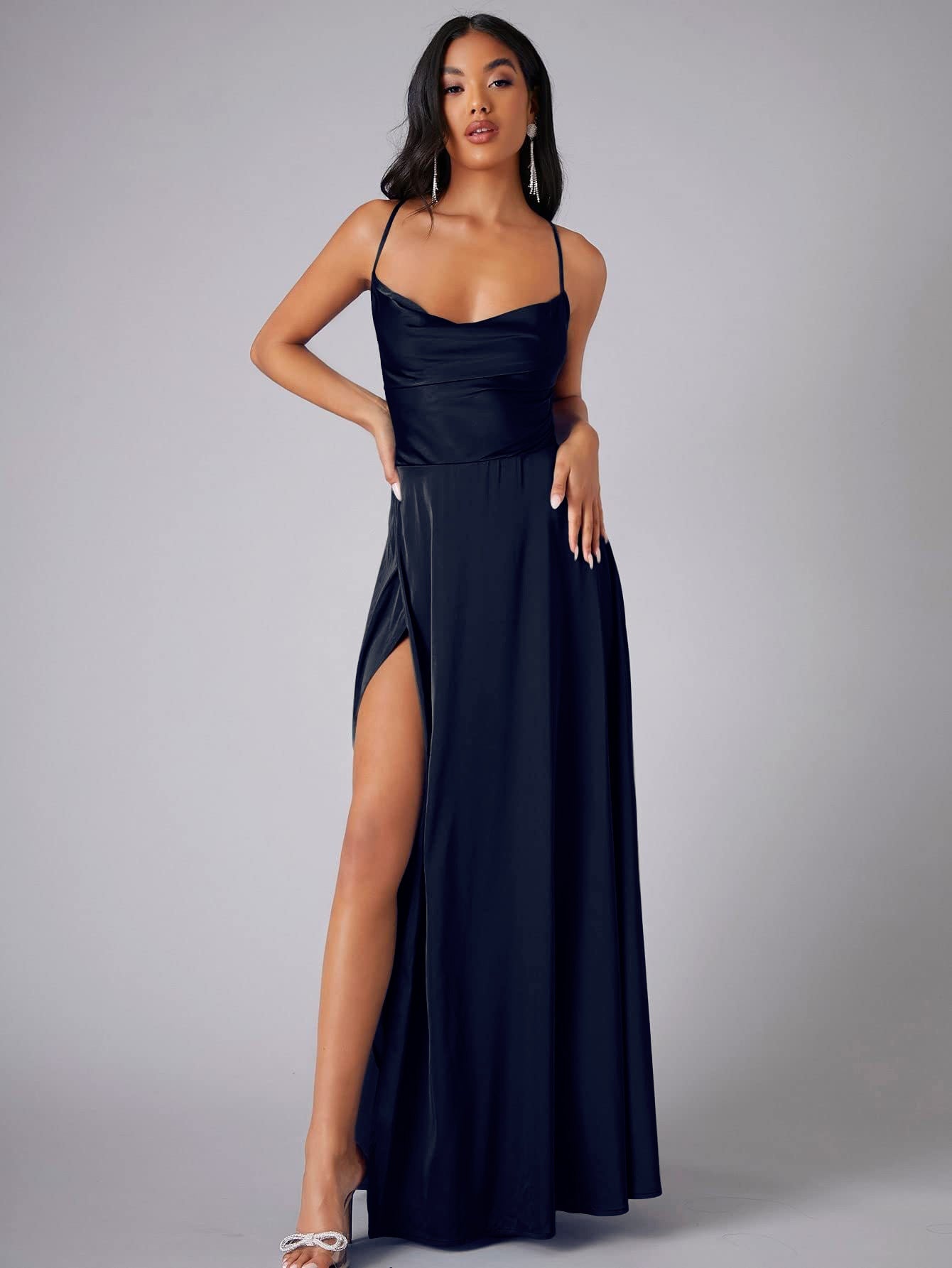 Summer Backless High-Waist Split Maxi Dress
