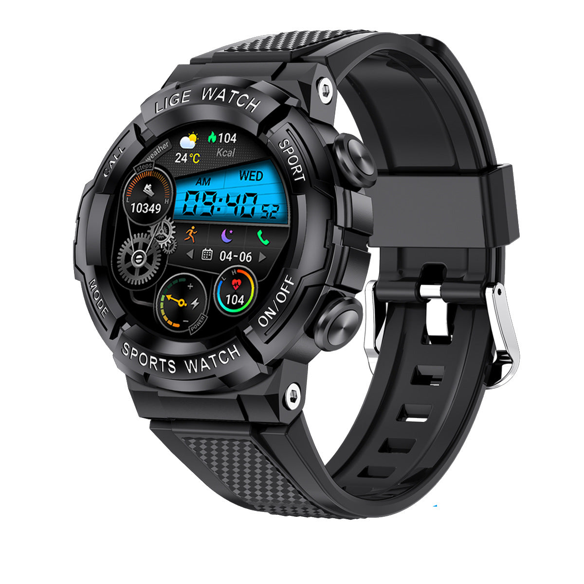 Smart Watch with Bluetooth Call, Heart Rate, Blood Pressure & SpO₂ Monitoring