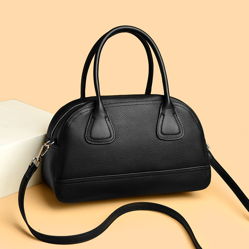 Elegant Vintage Leather Top Handle Crossbody Bag